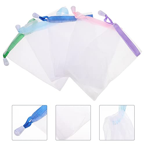 EXCEART 20Pcs Zeep Bubble Mesh Zakken Cleasing Melk Schuim Netto Zeep Saver Bag Met Trekkoorden Voor Badkamer Douche… - Image 5