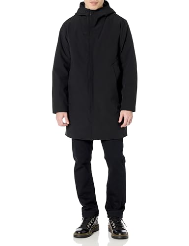 DKNY Men's Water Resistant Hooded Logo Parka Jacket
