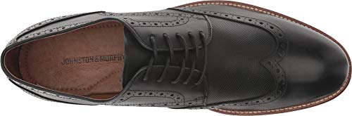 Image of Johnston & Murphy Conard Embossed Wingtip Black Italian Calfskin 9 M (D)