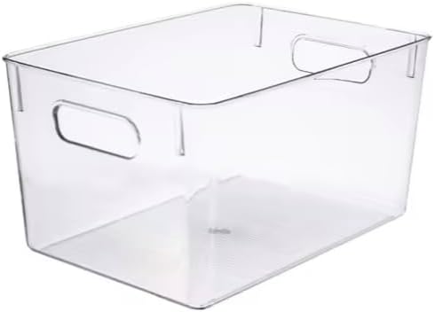 HappyAny Co. Clear Storage Organizer Bins – Stackable Pantry, Fridge & Cabinet Organization Containers, BPA-Free Plastic, Space-Saving Kitchen & Bathroom Storage with Easy Access Design