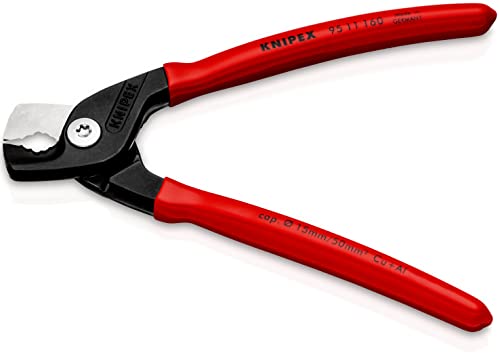 KNIPEX Stepcut Cable Shears with Plastic Coating 160 mm, 95 11 160, Red With Burnished Finish - Image 2
