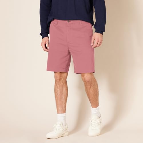 Image of Amazon Essentials Men's Classic-Fit 9 inch Cotton Twill Chino Shorts with Button-Through Pockets