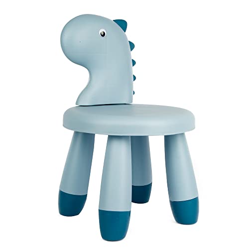 Qualisen Plastic Kids Chair, Dinosaur Toddler's Activity Chairs,Durable, Waterproof & Easy Cleaning, For Boys Girls Aged 2+ (Blue Dinosaur) #TOP3