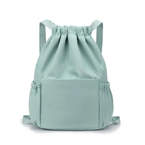 Mochila Saco Fechamento Em Cordão Mochila Academia Sacola Resistente À água Alça Ajustável Com Compartimento Marca Appari (Verde Menta)