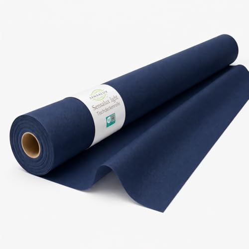 Sensalux Light Tischdecke Rolle Blau 1,10 x 25 m, Tischdeckenrolle Vlies abwaschbar und wasserabweisend, stoffähnliche Meterware für Party, Geburtstag, Event und Catering, Made in Germany