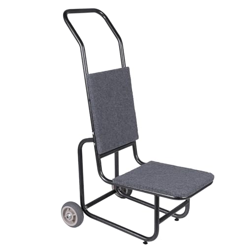 Hubxinly 2pcs Portable Chair Move Trolley with 6inch Rubber Wheels Wheeled Organize Chairs Cart for Restaurant Wedding Outdoor