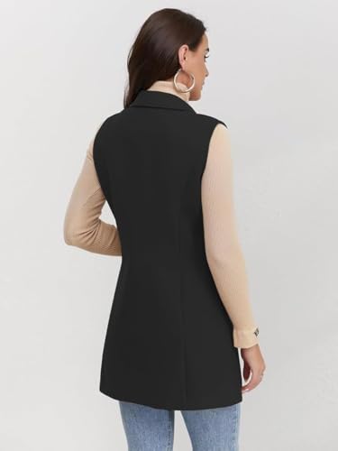 Image of IDEALSANXUN Plaid Vest for Women Fall Winter Sleeveless Blazer Jackets