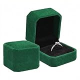 GWEOR 2 Pcs Caja de Anillos, Caja de Joyería de Terciopelo para Anillos para Boda Propuesta Compromiso, Anillo Compromiso Pequeño Cajas de Almacenamiento - Verde
