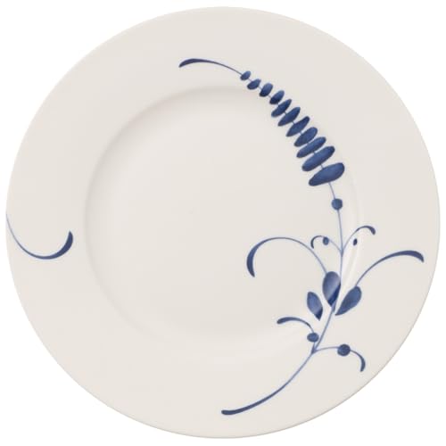 Villeroy & Boch Vieux Luxembourg Brindille Assiette Petit-Déjeuner, 22 cm, Porcelaine Premium, Blanc/Bleu