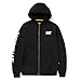 Caterpillar Men's Full Zip Hooded Sweatshirt (Regular and Big & Tall Sizes), Black, Large