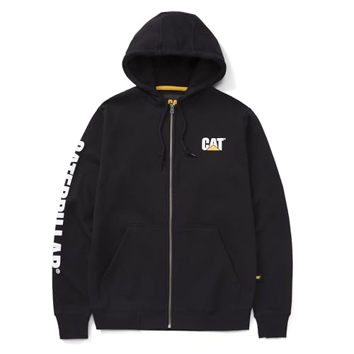 Caterpillar mens Full Zip Hoodies With Front Pouch Pockets Iconic Workwear Logo and S3 Cord Management product thumbnail 9