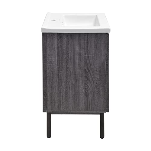 Image of Classe 18 inch Freestanding Bathroom Vanity in Black Oak with Sink Top
