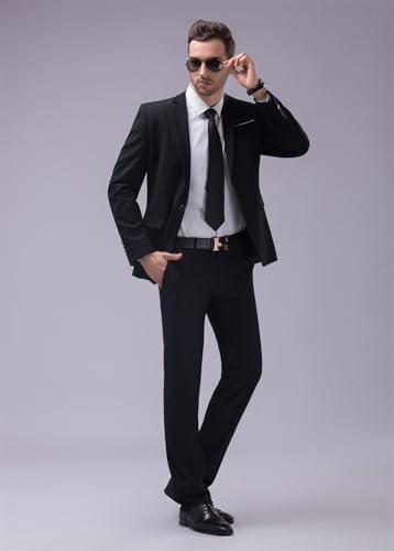 Mens 2 Piece Suits Classic Fit 1 Button Dress Suits Tuxedo Jacket Blazer for Wedding Business Dinner Prom3