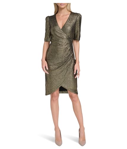 Image of Calvin Klein Short Sleeve Sequin Sheath