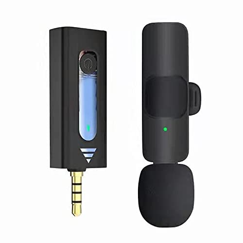 Image of K35 Wireless Collar Mic for Android Smartphone Camera Dekstop Laptop and Mobile Microphone 3.5mm Wireless Mic for YouTube Recording ASMR Videos Vlog Podcast & Interviews (Pack of 1, Black)
