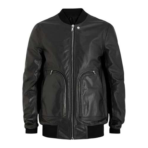 Blouson bomber en cuir véritable homme pour adopter un style moto en ville