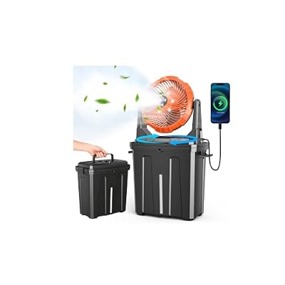 Ausic 2026 Upgraded 10? 9L Oscillating Portable Misting Fan With Light, [Max 55Hrs] Golf Cart Mister Fan for Outside Patios, Outdoor Rechargeable Battery Operated Water Cool Fan-3 Spray Misters