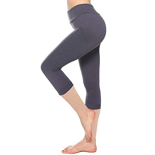SINOPHANT Leggings Damen 3/4u00a0High Waist Elastische Blickdicht Große Größen Leggins (Grau-1pcs, S-L)