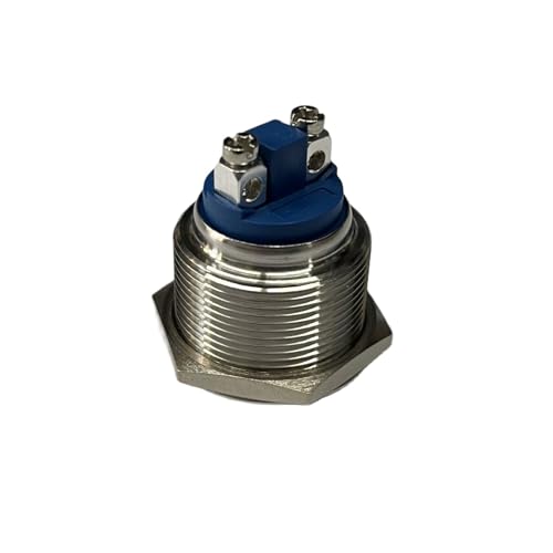 Interruptor de acero inoxidable de 22 mm momentáneo NA metálico impermeable 3