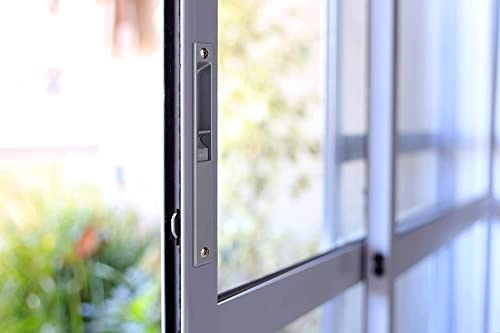 Image of Metal Body Concealed Handel-Cum-Latch for Aluminium Sliding Door & Windows Lock Set of 1 Pair (Black)