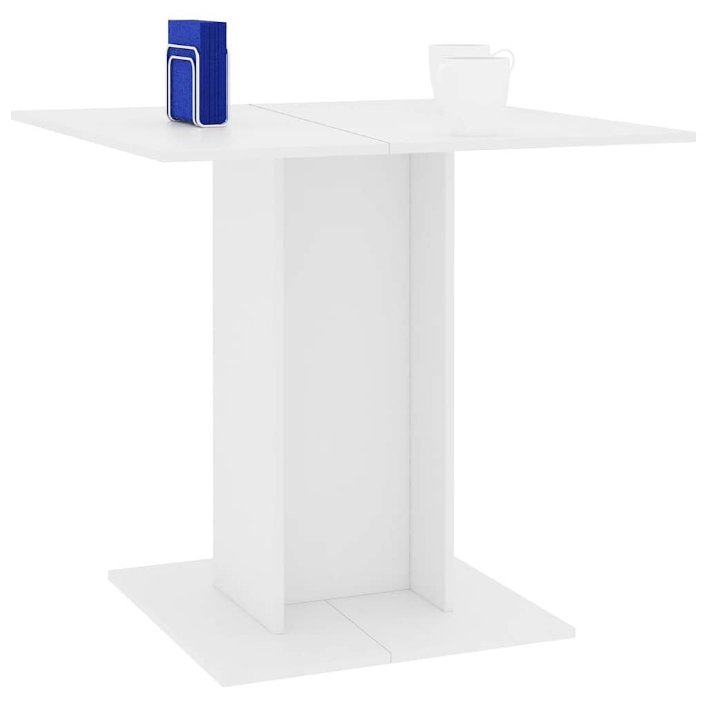 Stół do jadalni biały 80 x 80 x 75 cm materiał drewnopochodny