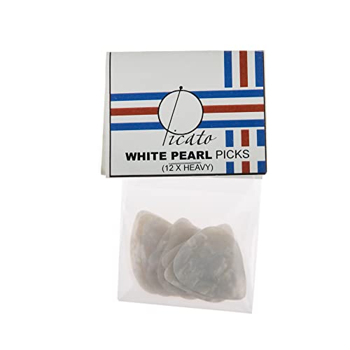 Picato Pearl Lot de 12 médiators épais Blanc - Les Beatles, Paul McCartney, John Lennon, RIngo Starr, George Harrison Picato Pearl Lot de 12 médiators épais Blanc