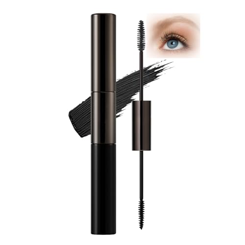2-in-1 Dual-Ended Curling Mascara – Lash Primer and Volumizing Mascara Duo, Long-Lasting Smudge-Proof Formula for Lengthening & Lifting Lashes, Ideal for Women with Sensitive Eyes (Raven Black)