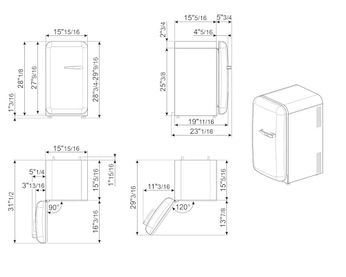 Image of Smeg FAB5 Retro Mini Fridge - 50s Style Compact Small Refrigerator, 1.2 cu ft, Automatic Defrost, LED Lighting, Adjustable Shelves- Made in Italy - Perfect for Home, Dorm, Office, Hotel -Yellow