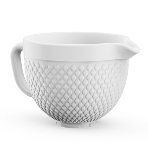 HOZODO Ceramic Mixer Bowl for KitchenAid Tilt-Head Stand Mixers 5-Qt