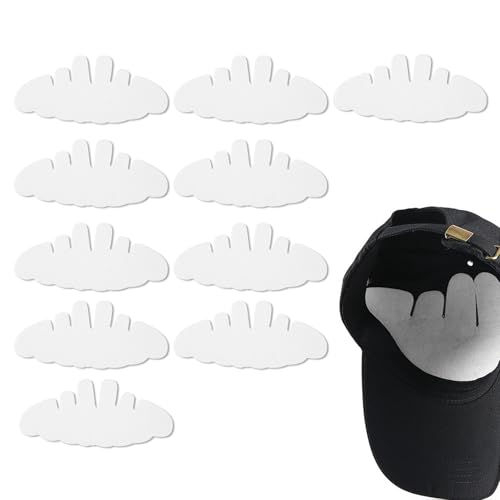 Protector para sombrero | Absorbente 10 piezas Forro Sombrero,Equipo de protección de cabeza para hombres mujeres jóvenes familia deportes pesca senderismo carreras, blanco