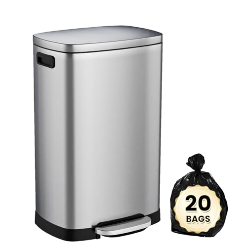 Caneca de basura rectangular acero inoxidable 50L