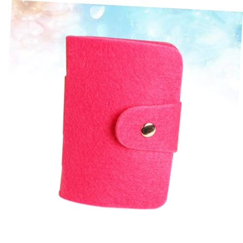 Creative Wool Felt Organizer Wallet for Men Women Lightweight Id Credit Case Delicate Workmanship Travel Accessory Rosy Color4
