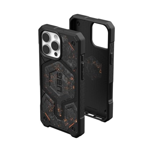 URBAN ARMOR GEAR Funda Monarch Pro de fibra de carbono forjada con cobre, edición limitada, compatible con iPhone 16 Pro Max, MagSafe, alta resistencia, gris