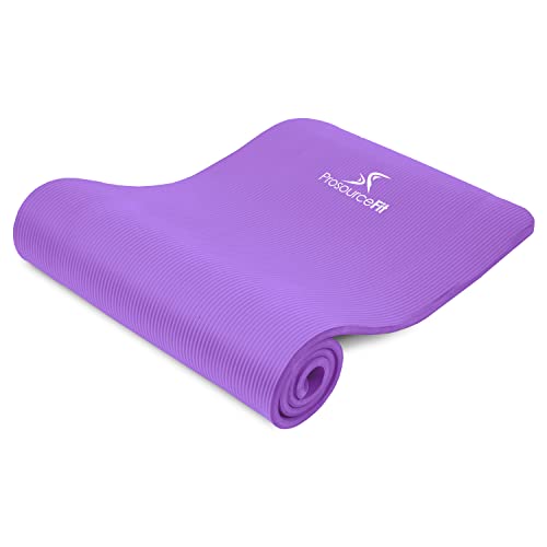 ProsourceFit Extra Thick Yoga Pilates Exercise Mat, Padded Workout Mat for Home, Non-Sip Yoga Mat for Men and Women, 71 in x 24 in