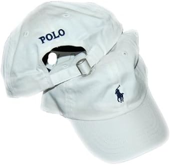 Ralph Lauren Polo Baseball Cap White/Navy Pony 4-7