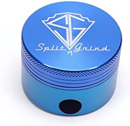 Split N Grind: Manual, Aluminum, herb, Flower, Spice, Coffee Bean Grinder and Splitter (Blue)