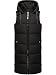 Navahoo Damen ärmellose lange Outdoorweste warme Winterjacke Schnuffelchen Black Gr. M