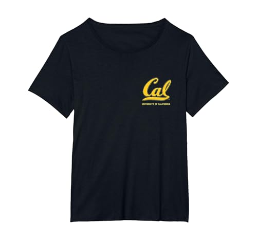 UC Berkeley Cal Logo Collegiate PAFI444 T-Shirt, Women's Plus, Black, 5X