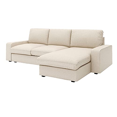 CRIUSJA Couch Covers for IKEA Kivik 3 Seat Sofa (318cm) with Right Chaise, Couch Covers for 3 Cushion Small Couch with Cushion Covers, Couch Cover with Cushion Covers (8018-3, 3+Right)