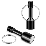 VSKIZ Keychain Magnet for Testing Brass, Pocket Magnet Key Chain with Strong Magnetic, Black Key Holders for Jewelry, Precious Metal Verifier for Gold & Silver Test -2 Pack