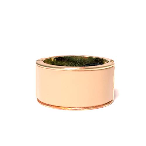 Mia Tony Pony, Stylish Metal Ponytail Cuff, Hair Accessory, with Elastic Rubber Band, Gold and Beige Camel Center, 0.75 Inches Wide, For Women, Girls, Dancers 1pc