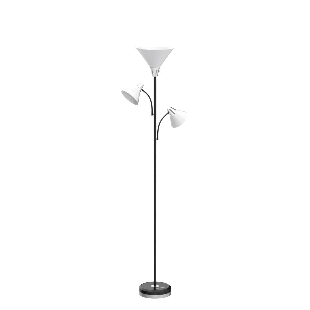 LEPOWER Stehlampe Dimmbar, 9W LED Stehlampe mit 5W Leseleuchte Einstellbar | Moderne, Helle Stehlampe mit Austauschbaren 3000K Energiespar LED, Stehlampe für Wohnzimmer, Schlafzimmer, Büro, Schwarz
