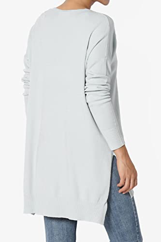 TheMogan Women's Garment Dye Fine Knit V-Neck Sweater Essential Dolman Long Sleeve Soft Pullover Top Tunic4