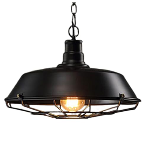 Lustre de ferme noir à une lumière et suspension vintage en aluminium