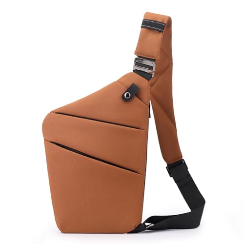 Image of Anti Theft Crossbody Bags for Women, Shoulder Bag Anti-theft Design for Travel, Sport (Brown - Right Shoulder)