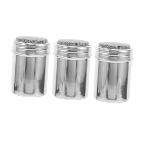 Garneck 3pc Fine Sifter Mesh Shaker Baking Soda Dispenser for Sugar Flour Toppings Artistic Lid for Beautiful Designs