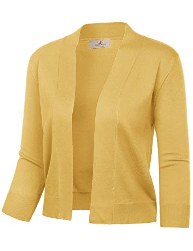Image of GRACE KARIN Women Cardigan Sweaters Lightweight Knit Cropped Cardigans Trendy 3 /4 Sleeve Shrug Bolero S-3XL