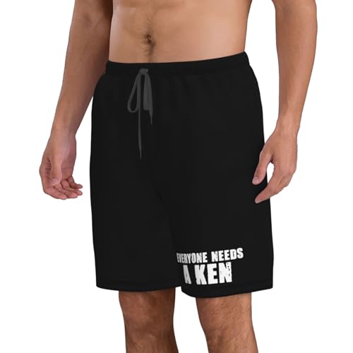Everyone Needs A Ken Men's Casual Board Shorts - Elastic Waist Drawstring Swim Trunks Fit Summer Hawaii Beach,2