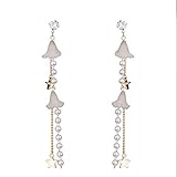 ♥ ❤ ♥ High-End Fashion Temperament Wild Quaste Lange Damen Ohrringe, High-End Elegant Style Grau