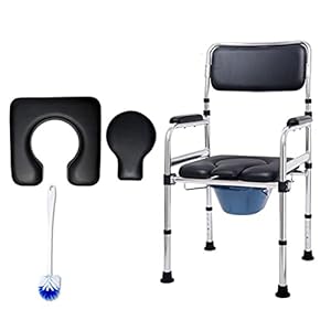 Comfortabele Gestoffeerde Toiletstoel Voor Gehandicapten En Ouderen, Douchestoel Met Wielen Toiletstoel Rolstoel Mobiel…